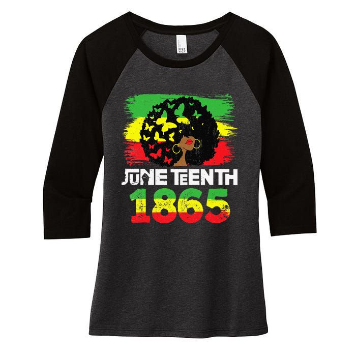 Juneteenth Is My Independence Day Black  Black Pride Women's Tri-Blend 3/4-Sleeve Raglan Shirt