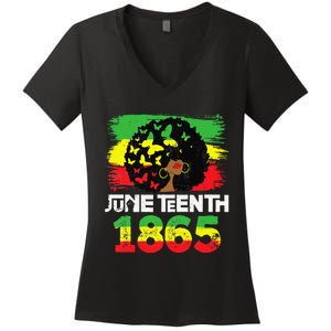 Juneteenth Is My Independence Day Black  Black Pride Women's V-Neck T-Shirt