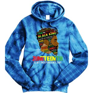 Juneteenth Is My Independence Day Black King Fathers Day Tie Dye Hoodie