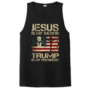 Jesus Is My Savior Trump Is My President Trump 2024 Usa Flag PosiCharge Competitor Tank