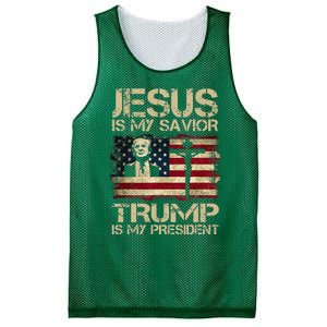 Jesus Is My Savior Trump Is My President Trump 2024 Usa Flag Mesh Reversible Basketball Jersey Tank