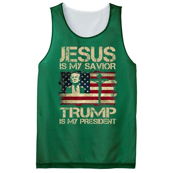 Jesus Is My Savior Trump Is My President Trump 2024 Usa Flag Mesh Reversible Basketball Jersey Tank