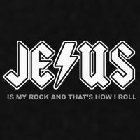 Jesus Is My Rock And That's How I Roll Funny Christian Ladies PosiCharge Tri-Blend Wicking Tank