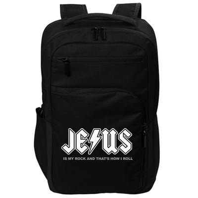 Jesus Is My Rock And That's How I Roll Funny Christian Impact Tech Backpack