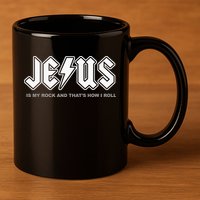 Jesus Is My Rock And That's How I Roll Funny Christian 11oz C Handle Ceramic Mug