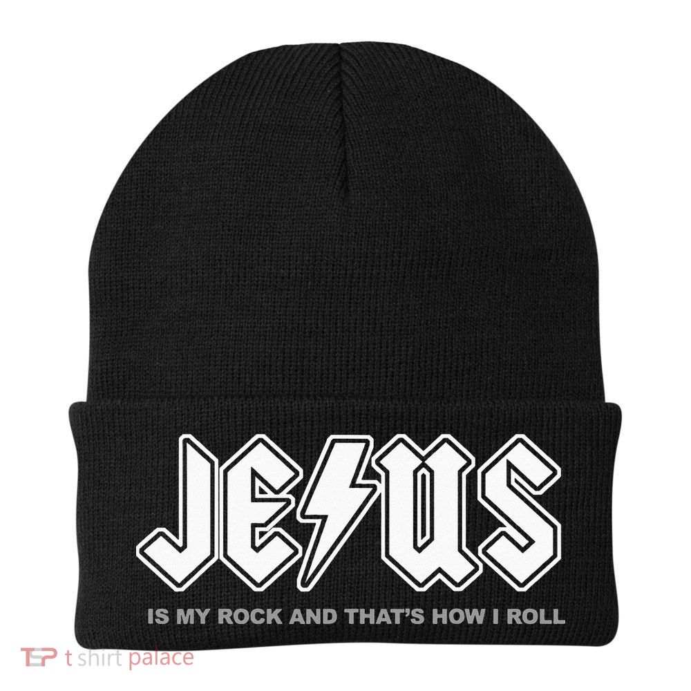 Jesus Is My Rock And That's How I Roll Funny Christian Beanie