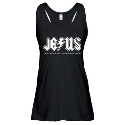 Jesus Is My Rock And That's How I Roll Funny Christian Ladies Essential Flowy Tank