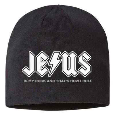 Jesus Is My Rock And That's How I Roll Funny Christian Sustainable Beanie