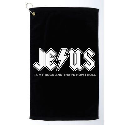 Jesus Is My Rock And That's How I Roll Funny Christian Golf Towel