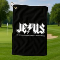 Jesus Is My Rock And That's How I Roll Funny Christian Golf Towel