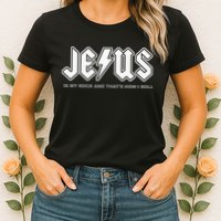 Jesus Is My Rock And That's How I Roll Funny Christian Womens T-Shirt