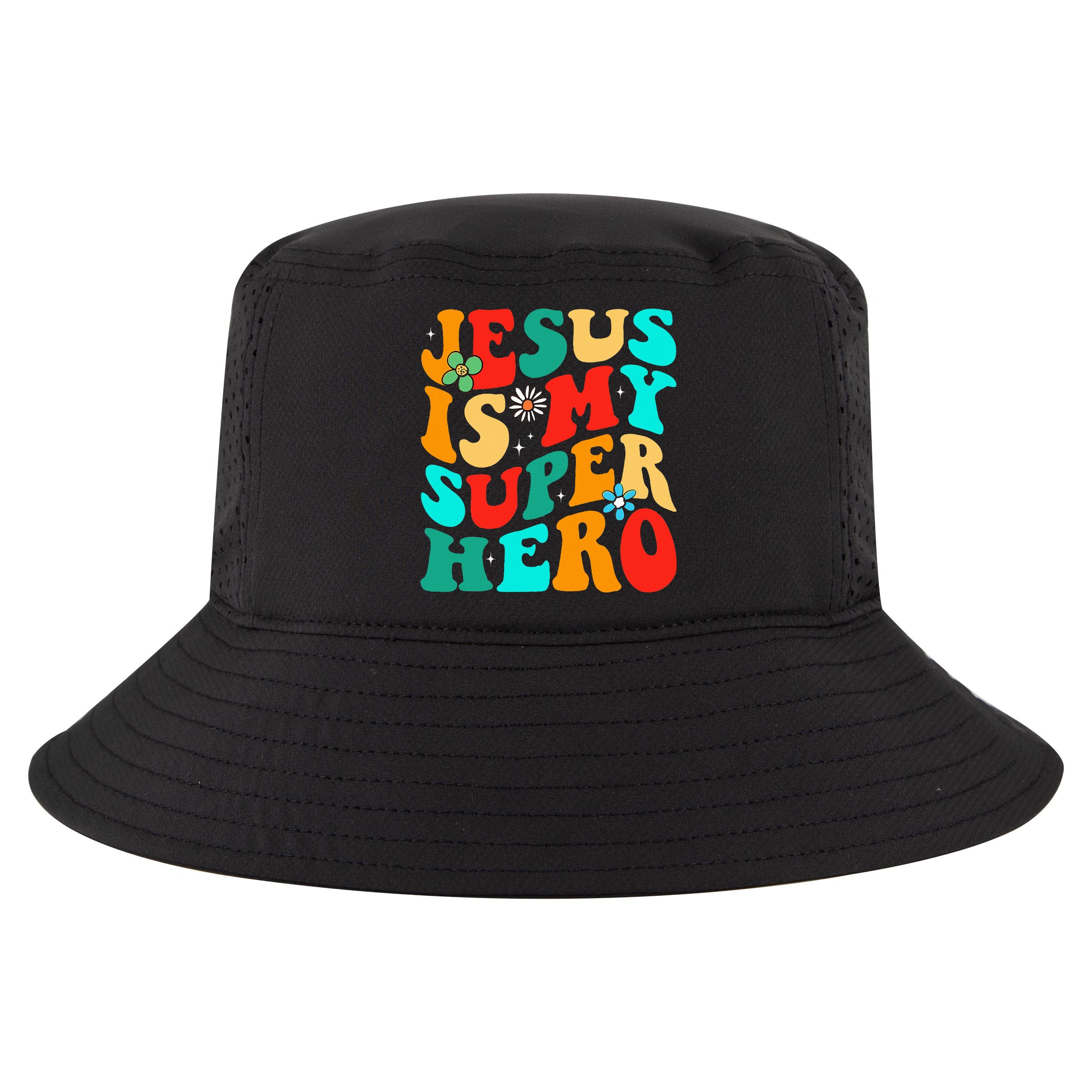 Jesus Is My Superhero Christian Religious Cool Comfort Performance Bucket Hat