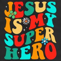 Jesus Is My Superhero Christian Religious 7 Panel Mesh Trucker Snapback Hat