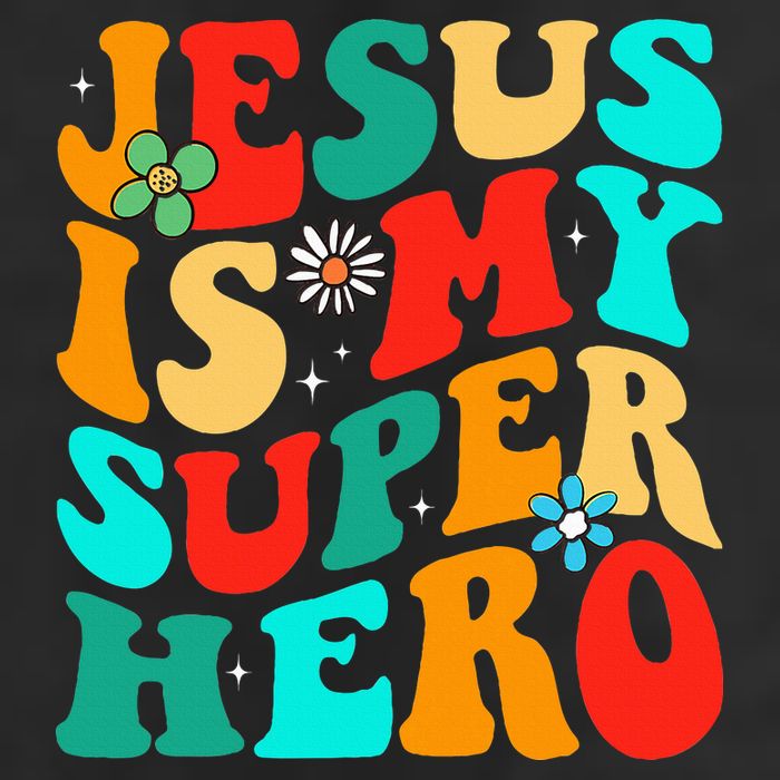 Jesus Is My Superhero Christian Religious 7 Panel Mesh Trucker Snapback Hat