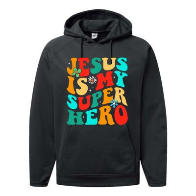 Jesus Is My Superhero Christian Religious Performance Fleece Hoodie