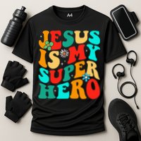 Jesus Is My Superhero Christian Religious Cooling Performance Crew T-Shirt