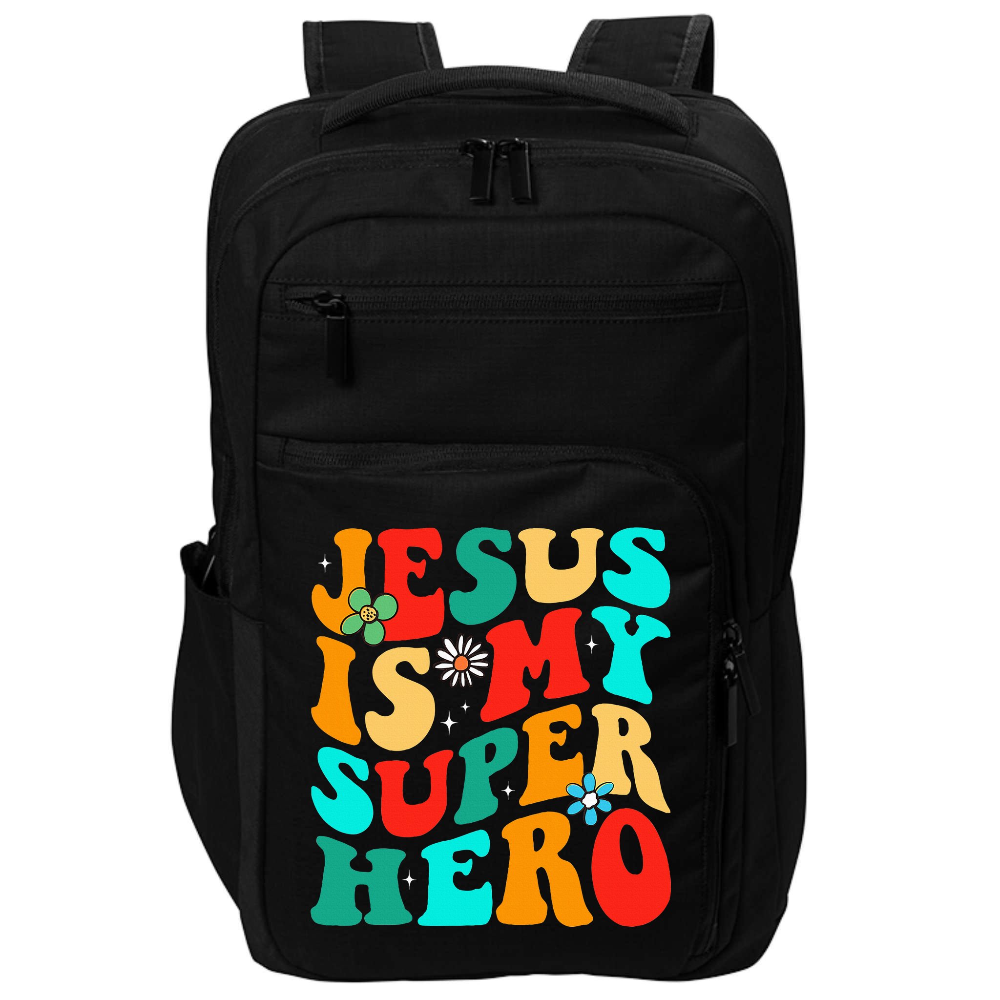 Jesus Is My Superhero Christian Religious Impact Tech Backpack