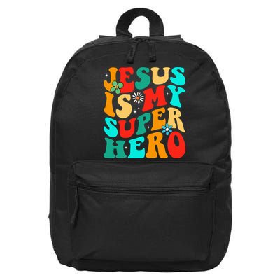 Jesus Is My Superhero Christian Religious 16 in Basic Backpack