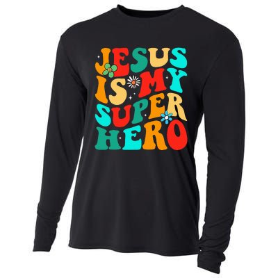 Jesus Is My Superhero Christian Religious Cooling Performance Long Sleeve Crew