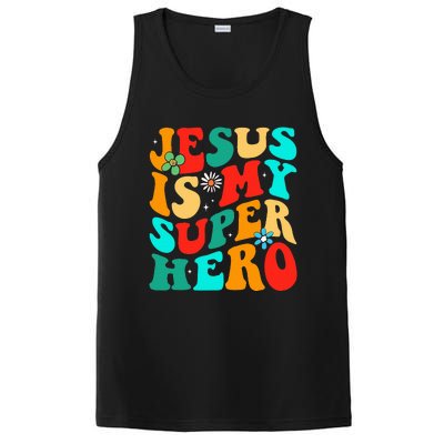 Jesus Is My Superhero Christian Religious PosiCharge Competitor Tank