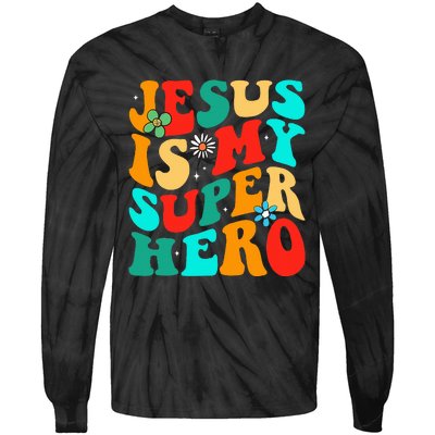 Jesus Is My Superhero Christian Religious Tie-Dye Long Sleeve Shirt