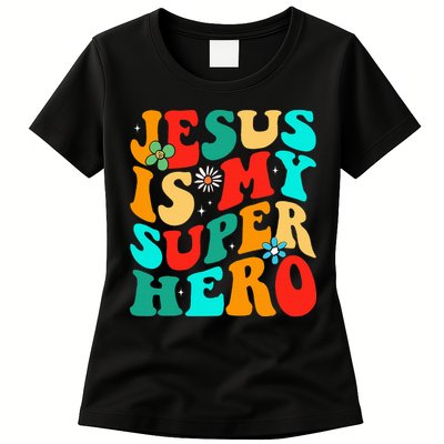 Jesus Is My Superhero Christian Religious Womens T-Shirt