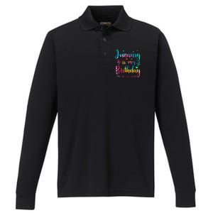 January Is My Birthday Yes The Whole Month Tie Dye Birthday Performance Long Sleeve Polo