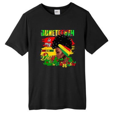 Juneteenth Is My Independence Day Black 4th Of July Tall Fusion ChromaSoft Performance T-Shirt