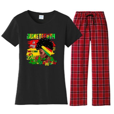 Juneteenth Is My Independence Day Black 4th Of July Women's Flannel Pajama Set