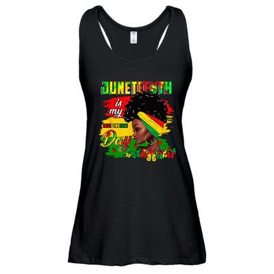 Juneteenth Is My Independence Day Black 4th Of July Ladies Essential Flowy Tank