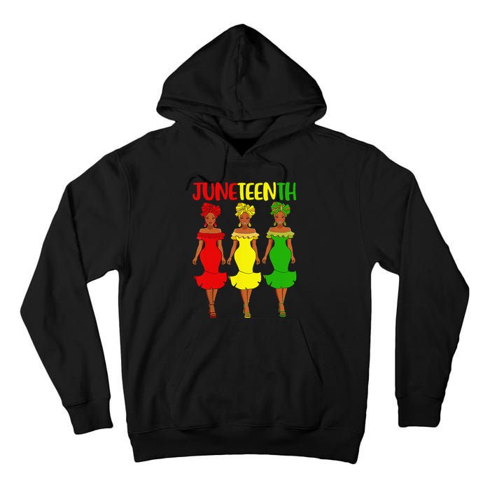 Juneteenth Is My Independence Day Afro Melanin Black Wo Tall Hoodie