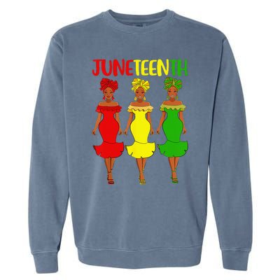 Juneteenth Is My Independence Day Afro Melanin Black Wo Garment-Dyed Sweatshirt