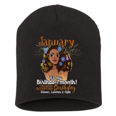 January It's my birthday month for Black Wo Short Acrylic Beanie