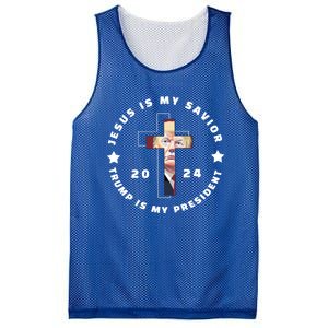 Jesus Is My Savior Trump Is My President 2024 Usa Gift Mesh Reversible Basketball Jersey Tank