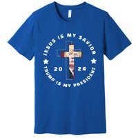 Jesus Is My Savior Trump Is My President 2024 Usa Gift Premium T-Shirt