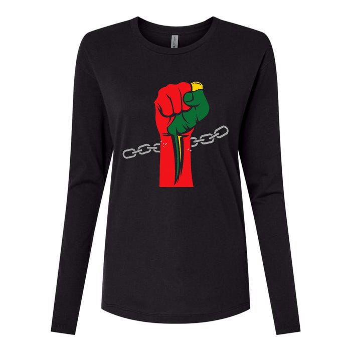 Juneteenth Is My Independence Day Free Black Pride Womens Cotton Relaxed Long Sleeve T-Shirt