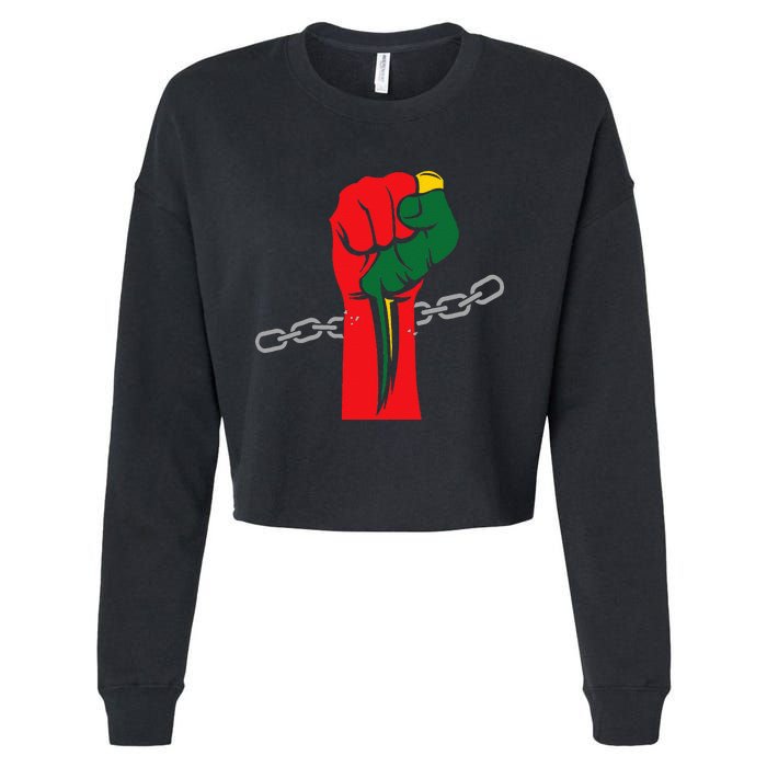 Juneteenth Is My Independence Day Free Black Pride Cropped Pullover Crew