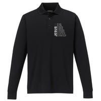 Jesus Is My God My King My Lord My Savior Christian Performance Long Sleeve Polo