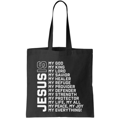 Jesus Is My God My King My Lord My Savior Christian Bag