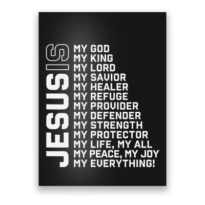 Jesus Is My God My King My Lord My Savior Christian Poster