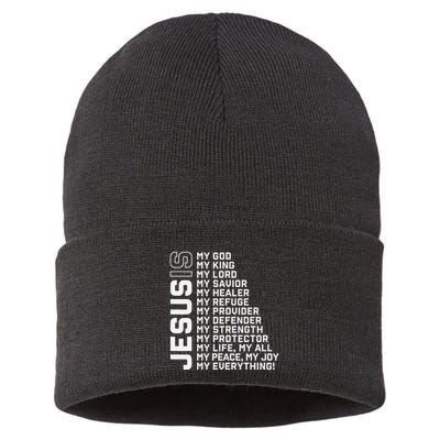 Jesus Is My God My King My Lord My Savior Christian Sustainable Knit Beanie