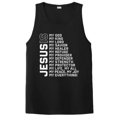 Jesus Is My God My King My Lord My Savior Christian PosiCharge Competitor Tank