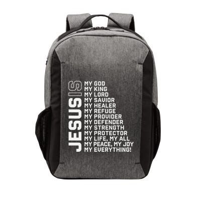 Jesus Is My God My King My Lord My Savior Christian Vector Backpack