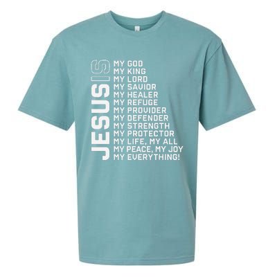 Jesus Is My God My King My Lord My Savior Christian Sueded Cloud Jersey T-Shirt