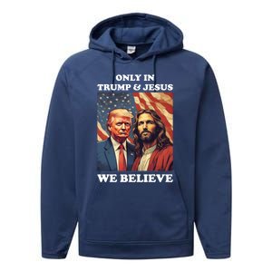 Jesus Is My Savior Trump Is My President Pro Republican 2024 Meaningful Gift Performance Fleece Hoodie