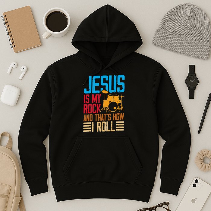 Jesus Is My Rock And That Is How I Roll Christian Hoodie