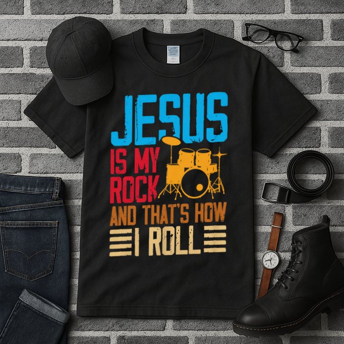 Jesus Is My Rock And That Is How I Roll Christian Tall T-Shirt