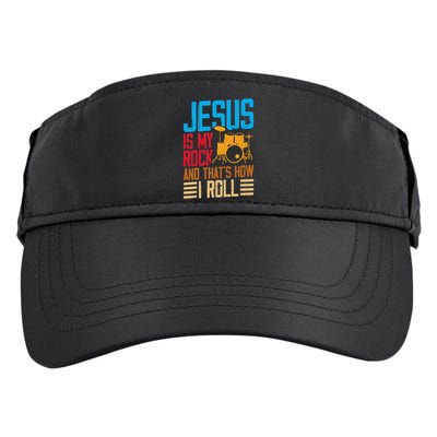 Jesus Is My Rock And That Is How I Roll Christian Adult Drive Performance Visor
