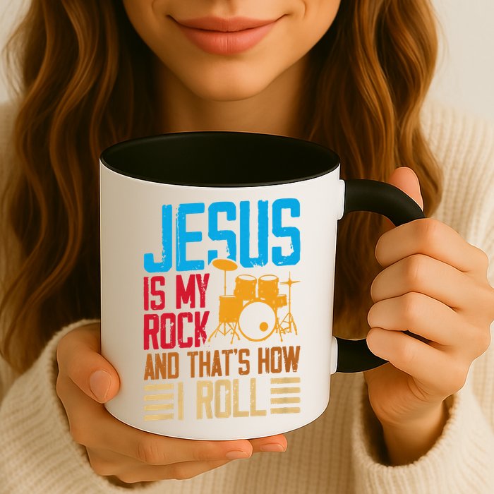Jesus Is My Rock And That Is How I Roll Christian Mug