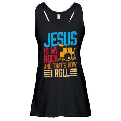 Jesus Is My Rock And That Is How I Roll Christian Ladies Essential Flowy Tank